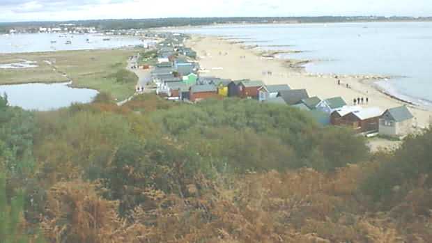 A Northern view from Hengistbury Head down Mudeford Sandspit